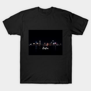 Boston Skyline at night T-Shirt